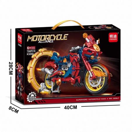 MINGDI LEIBAO K3090 3090 DOCTOR STRANGE ANH HÙNG XE MÁY bộ đồ chơi xếp lắp ráp ghép mô hình Technic Kỹ Thuật Công Nghệ Cao Mô Hình Phương Tiện 790 khối