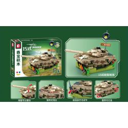SEMBO 203196 LÍNH HẠNG TRUNG XE TĂNG NHẸ LOẠI 15 bộ đồ chơi xếp lắp ráp ghép mô hình Military Army Quân Sự Bộ Đội 260 khối