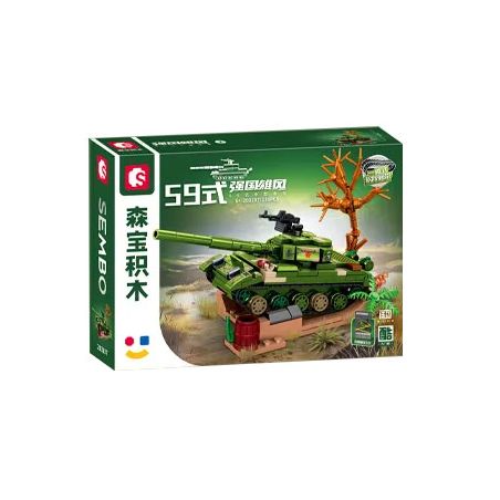 SEMBO 203197 LÍNH TRUNG QUỐC XE TĂNG HẠNG TYPE 59 bộ đồ chơi xếp lắp ráp ghép mô hình Military Army Quân Sự Bộ Đội 236 khối