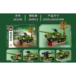 SEMBO 203197 LÍNH TRUNG QUỐC XE TĂNG HẠNG TYPE 59 bộ đồ chơi xếp lắp ráp ghép mô hình Military Army Quân Sự Bộ Đội 236 khối