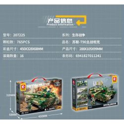 SEMBO 207225 CHIẾN TRANH SINH TỒN XE TĂNG ĐẤU CHÍNH CỦA LIÊN XEL T90 bộ đồ chơi xếp lắp ráp ghép mô hình Military Army Quân Sự Bộ Đội 765 khối