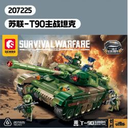 SEMBO 207225 CHIẾN TRANH SINH TỒN XE TĂNG ĐẤU CHÍNH CỦA LIÊN XEL T90 bộ đồ chơi xếp lắp ráp ghép mô hình Military Army Quân Sự Bộ Đội 765 khối