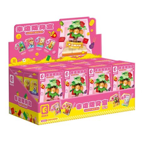 SEMBO 613016 HỘP LAU MAY MẮN SỐ 2 bộ đồ chơi xếp lắp ráp ghép mô hình Gear LUCKY BOX 2.0 Đồ Lắp Ghép 804 khối