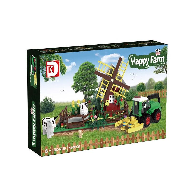 DK 6020 CỐI XAY GIÓ TRANG TRẠI bộ đồ chơi xếp lắp ráp ghép mô hình City HAPPY FARM Thành Phố 560 khối
