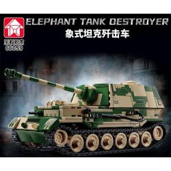 LE YI 66059 XE MÁY BAY CHIẾN ĐẤU TĂNG PIXEL bộ đồ chơi xếp lắp ráp ghép mô hình Military Army ELEPHANT TANK DESTROYER Quân Sự Bộ Đội 826 khối