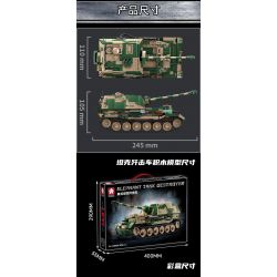 LE YI 66059 XE MÁY BAY CHIẾN ĐẤU TĂNG PIXEL bộ đồ chơi xếp lắp ráp ghép mô hình Military Army ELEPHANT TANK DESTROYER Quân Sự Bộ Đội 826 khối