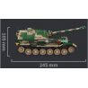 LE YI 66059 XE MÁY BAY CHIẾN ĐẤU TĂNG PIXEL bộ đồ chơi xếp lắp ráp ghép mô hình Military Army ELEPHANT TANK DESTROYER Quân Sự Bộ Đội 826 khối