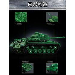 LE YI 66072 IS-2 BỂ NẶNG bộ đồ chơi xếp lắp ráp ghép mô hình Military Army IS-2 HEAVY TANK Quân Sự Bộ Đội 752 khối