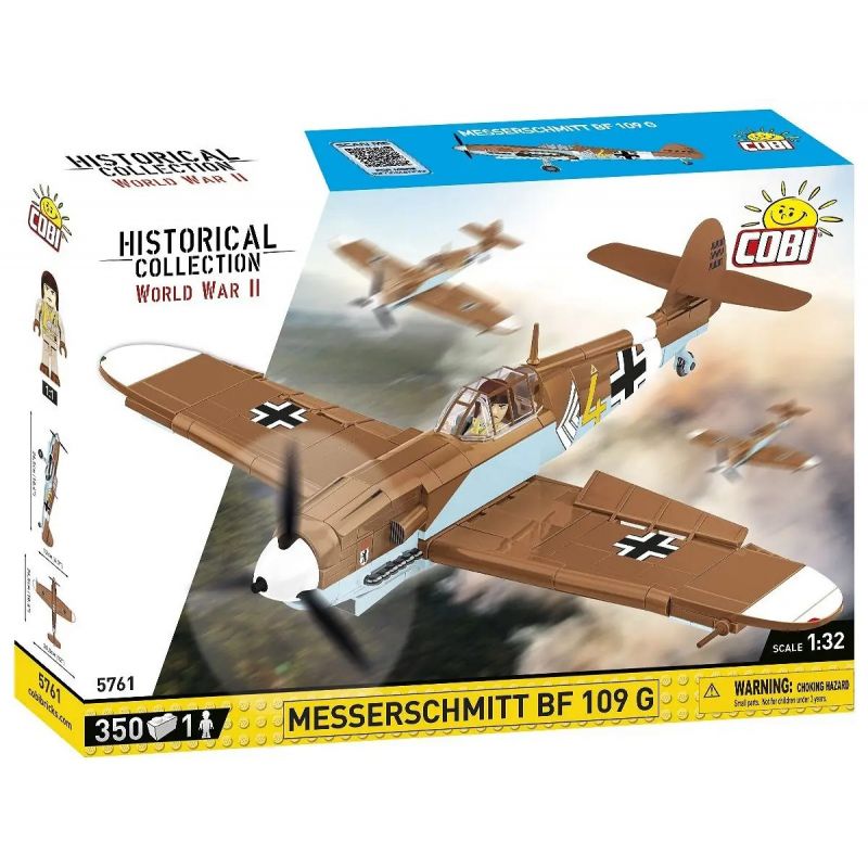 COBI 5761 MECE SCHMIDT BF-109 G 1:32 tỷ lệ 1:32 bộ đồ chơi xếp lắp ráp ghép mô hình Military Army MESSERSCHMITT BF 109 G Quân Sự Bộ Đội 350 khối