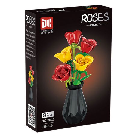 DK 3026 HOA HỒNG bộ đồ chơi xếp lắp ráp ghép mô hình Creator ROSES Sáng Tạo 249 khối