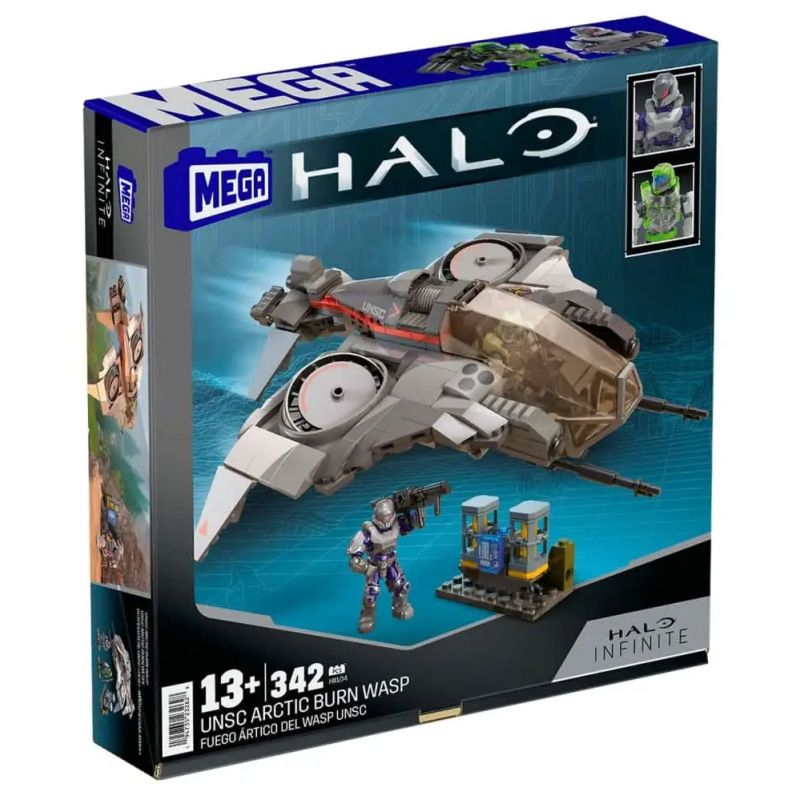 MEGA BLOKS HXT00 HALO ONG ĐỐT BẮC CỰC CỦA UNSC bộ đồ chơi xếp lắp ráp ghép mô hình Movie & Game HALO UNSC ARCTIC BURN WASP Phim Và Trò Chơi 342 khối