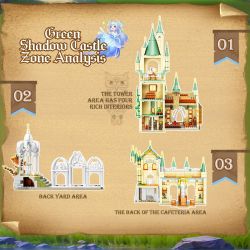 ZHEGAO 643000 LÂU ĐÀI MÀU XANH LÁ CÂY bộ đồ chơi xếp lắp ráp ghép mô hình The Lord Of The Rings GREEN SHADOW CASTLE Chúa Nhẫn 1515 khối