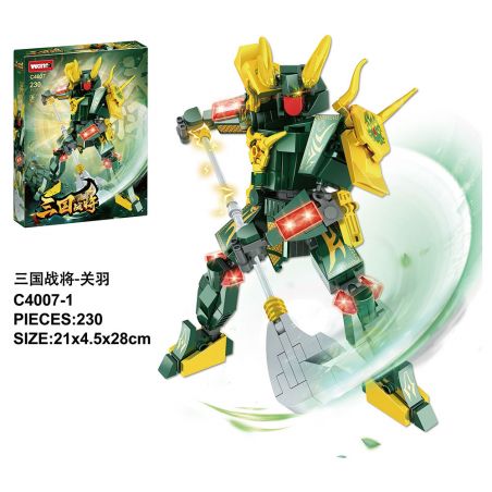 WOMA C4007 4007 BỐN GUAN YU ZHANG FEI ZHAO YUN HUANG ZHONG bộ đồ chơi xếp lắp ráp ghép mô hình 899 khối