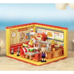 WEKKI 516416 BÓNG ANH ĐÀO NHỎ NGÔI NHÀ STACK CỬA HÀNG TRÁNG MIỆNG XIAOYU bộ đồ chơi xếp lắp ráp ghép mô hình Movie & Game Phim Và Trò Chơi 200 khối