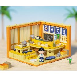 WEKKI 516416 BÓNG ANH ĐÀO NHỎ NGÔI NHÀ STACK CỬA HÀNG TRÁNG MIỆNG XIAOYU bộ đồ chơi xếp lắp ráp ghép mô hình Movie & Game Phim Và Trò Chơi 200 khối