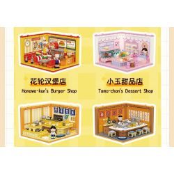 WEKKI 516417 NGÔI NHÀ JENGA THƠM NGON CỦA CHIBI MARUKO-CHAN HÀNG SUSHI bộ đồ chơi xếp lắp ráp ghép mô hình Movie & Game Phim Và Trò Chơi 206 khối