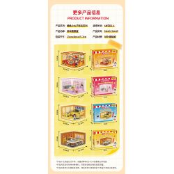 WEKKI 516417 NGÔI NHÀ JENGA THƠM NGON CỦA CHIBI MARUKO-CHAN HÀNG SUSHI bộ đồ chơi xếp lắp ráp ghép mô hình Movie & Game Phim Và Trò Chơi 206 khối