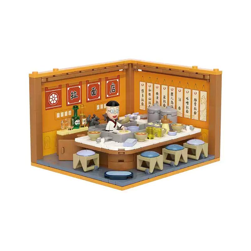 WEKKI 516418 CHERRY NHỎ BALLS NGÔI NHÀ STACK MARU TAILING NOODLE SHOP bộ đồ chơi xếp lắp ráp ghép mô hình Movie & Game Phim Và Trò Chơi 191 khối