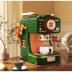 ZHEGAO 662043 MÁY PHA CÀ PHÊ RETRO bộ đồ chơi xếp lắp ráp ghép mô hình Creator Sáng Tạo 618 khối