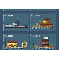 MouldKing 10143 Mould King 10143 KHÁCH SẠN VEN BIỂN bộ đồ chơi xếp lắp ráp ghép mô hình City SEASIDE RESTAURANT Thành Phố 989 khối