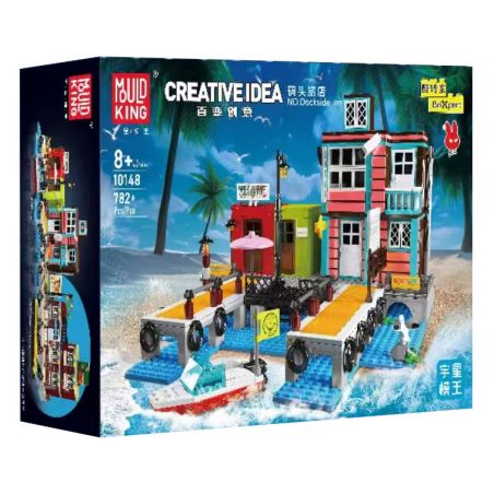 MouldKing 10148 Mould King 10148 KHÁCH SẠN BẾN TÀU bộ đồ chơi xếp lắp ráp ghép mô hình City DOCKSIDE INN Thành Phố 782 khối