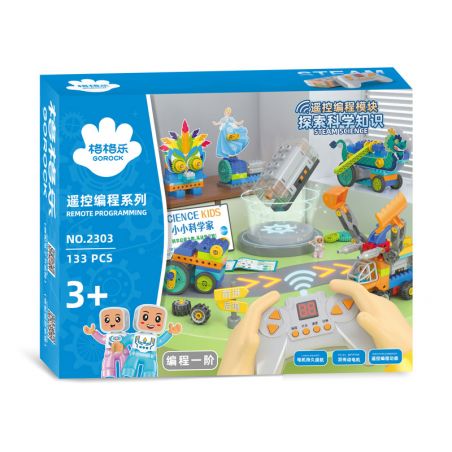 GOROCK 2303 LẬP TRÌNH ĐẦU TIÊN bộ đồ chơi xếp lắp ráp ghép mô hình Duplo Khối Lớn 133 khối