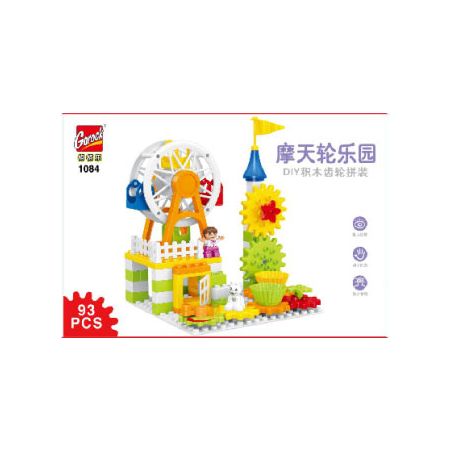 GOROCK 1084 CÔNG VIÊN VÒNG ĐU QUAY bộ đồ chơi xếp lắp ráp ghép mô hình Duplo Khối Lớn 93 khối
