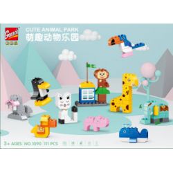 GOROCK 1090 CÔNG VIÊN ĐỘNG VẬT DỄ THƯƠNG bộ đồ chơi xếp lắp ráp ghép mô hình Duplo Khối Lớn 111 khối