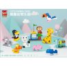 GOROCK 1090 CÔNG VIÊN ĐỘNG VẬT DỄ THƯƠNG bộ đồ chơi xếp lắp ráp ghép mô hình Duplo Khối Lớn 111 khối