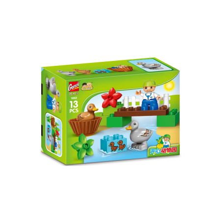 GOROCK 1002 VƯỜN THÚ VUI VẺ bộ đồ chơi xếp lắp ráp ghép mô hình Duplo Khối Lớn 13 khối