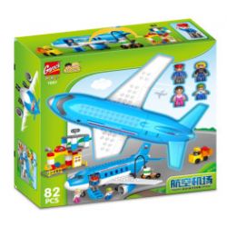 GOROCK 1266 SÂN BAY BẬN RỘN bộ đồ chơi xếp lắp ráp ghép mô hình Duplo Khối Lớn 82 khối