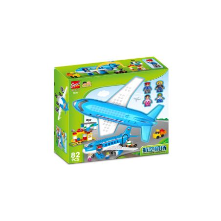 GOROCK 1266 SÂN BAY BẬN RỘN bộ đồ chơi xếp lắp ráp ghép mô hình Duplo Khối Lớn 82 khối