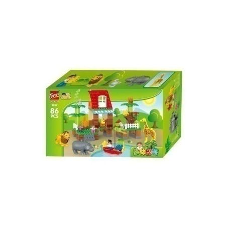 GOROCK 1031 1032 CUỘC PHIÊU LƯU RỪNG RẬM bộ đồ chơi xếp lắp ráp ghép mô hình Duplo Khối Lớn 86 khối