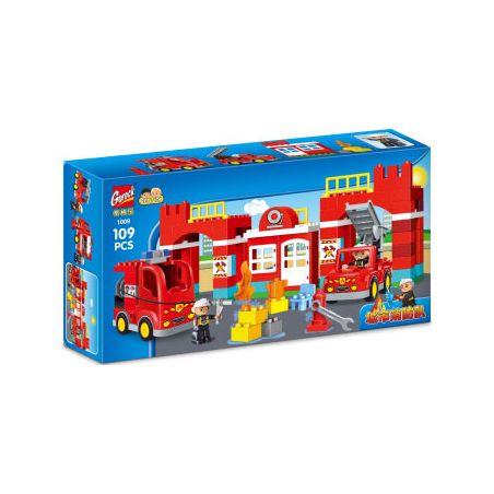 GOROCK 1009 ĐỘI CỨU HỎA THÀNH PHỐ bộ đồ chơi xếp lắp ráp ghép mô hình Duplo Khối Lớn 109 khối