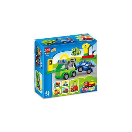 GOROCK 1035 THÀNH PHỐ BẬN RỘN bộ đồ chơi xếp lắp ráp ghép mô hình Duplo Khối Lớn 46 khối