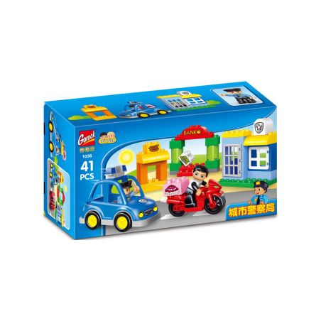 GOROCK 1036 SỞ CẢNH SÁT THÀNH THỊ bộ đồ chơi xếp lắp ráp ghép mô hình Duplo Khối Lớn 41 khối