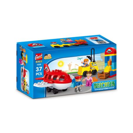 GOROCK 1038 SÂN BAY BẬN RỘN bộ đồ chơi xếp lắp ráp ghép mô hình Duplo Khối Lớn 37 khối