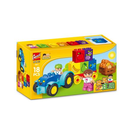 GOROCK 1021 TRANG VIÊN HẠNH PHÚC bộ đồ chơi xếp lắp ráp ghép mô hình Duplo Khối Lớn 18 khối