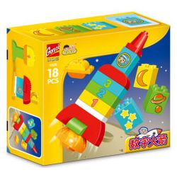 GOROCK 1025 TÊN LỬA KỸ THUẬT SỐ bộ đồ chơi xếp lắp ráp ghép mô hình Duplo Khối Lớn 18 khối