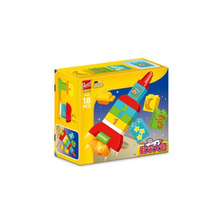 GOROCK 1025 TÊN LỬA KỸ THUẬT SỐ bộ đồ chơi xếp lắp ráp ghép mô hình Duplo Khối Lớn 18 khối