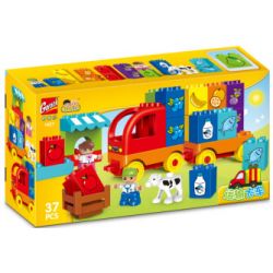 GOROCK 1027 XE TẢI VẬN CHUYỂN bộ đồ chơi xếp lắp ráp ghép mô hình Duplo Khối Lớn 37 khối