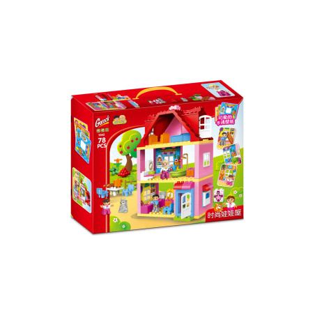 GOROCK 1042 NGÔI NHÀ BÚP BÊ THỜI TRANG bộ đồ chơi xếp lắp ráp ghép mô hình Duplo Khối Lớn 78 khối