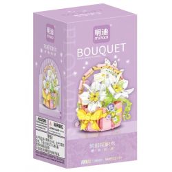 MINGDI LEIBAO 36008 GIỎ HOA NHÀI MÀU XANH bộ đồ chơi xếp lắp ráp ghép mô hình Creator BOUQUET Sáng Tạo 355 khối