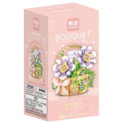 MINGDI LEIBAO 36009 GIỎ HOA MÀU XANH TÍM bộ đồ chơi xếp lắp ráp ghép mô hình Creator BOUQUET Sáng Tạo 370 khối