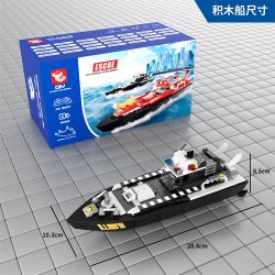 DIY V103 HAI -TRONG MỘT CHIẾC THUYỀN KIỂM SOÁT TỪ XA CỦA CẢNH SÁT THÀNH PHỐ bộ đồ chơi xếp lắp ráp ghép mô hình 162 khối