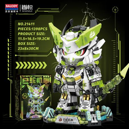 BALODY 21411 RẮN MECH bộ đồ chơi xếp lắp ráp ghép mô hình 1398 khối