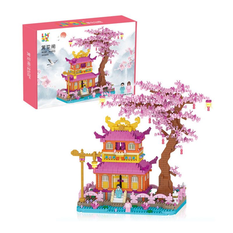 CO-CREATION 607 ĐÌNH NGẮM HOA bộ đồ chơi xếp lắp ráp ghép mô hình