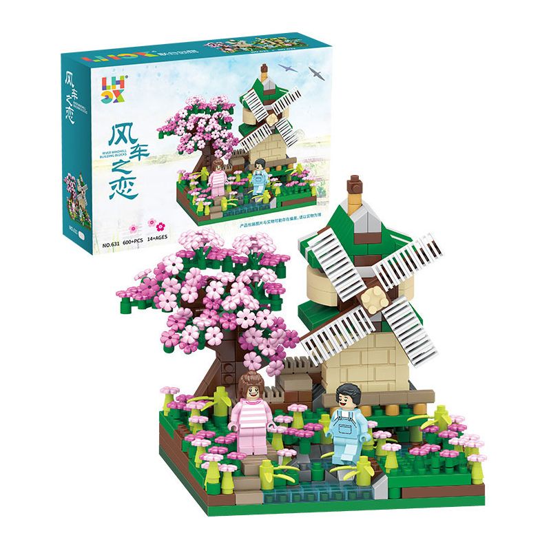 CO-CREATION 631 TÌNH YÊU CỐI XAY GIÓ bộ đồ chơi xếp lắp ráp ghép mô hình 600 khối