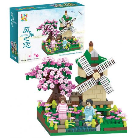 CO-CREATION 631 TÌNH YÊU CỐI XAY GIÓ bộ đồ chơi xếp lắp ráp ghép mô hình 600 khối