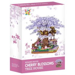 CO-CREATION 7855 NHÀ TRÊN CÂY MÀU TÍM bộ đồ chơi xếp lắp ráp ghép mô hình 2200 khối